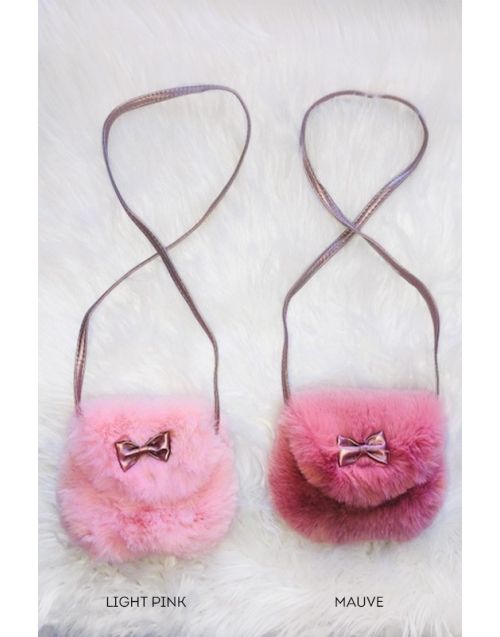 Girls Faux  Fur Hang Bag  (6/pk)  Avail 1 color
