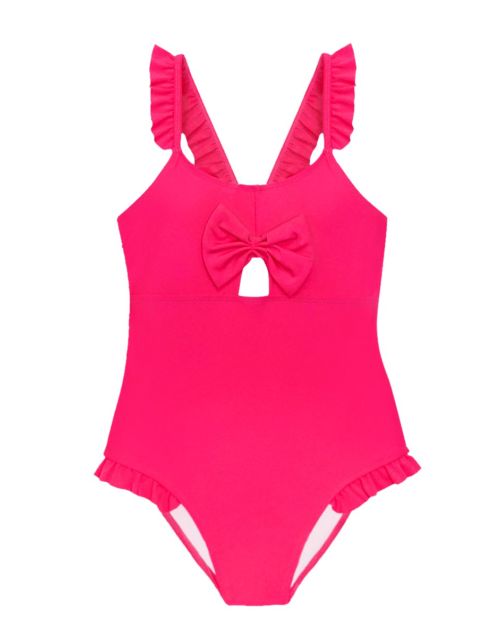 Girl's One Piece Cut Out W/ Cute Bow Front (6/pk) Avail 1 color