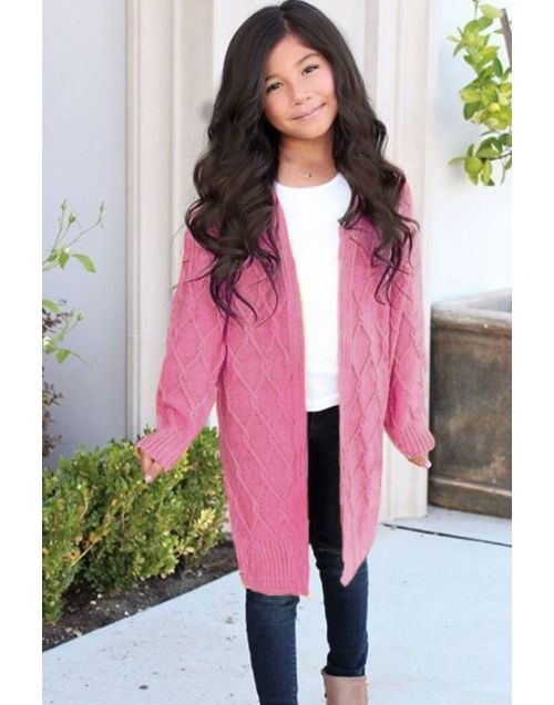 Toddler's Chunky Knit Cable knit  Cardigan (6/pk) Avail 2 colors 