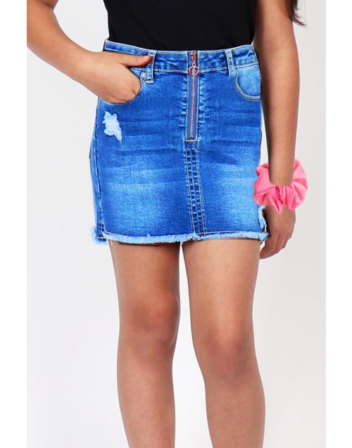 Toddler's Yummy Wash Denim  Mid- length Skirts (12/pk) Avail 3 colors