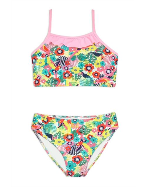 Girl's Two Piece Swimwear w/ Tropical Toucan Print (6/pk) Avail 1 color