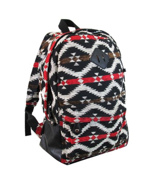Jacquard Weave Backpack with Black/ White Diamond Shape- Yarn Dye (3/pk)