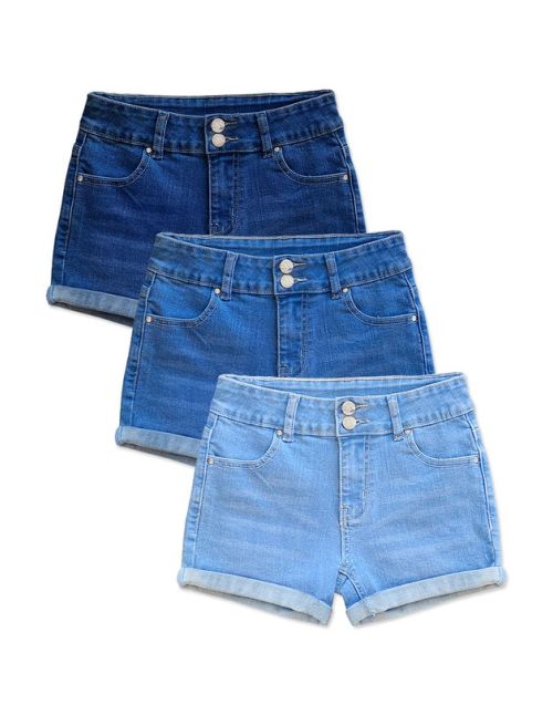 Toddler's Premium Denim Short w/ 2 Buttons & Double Roll-Up