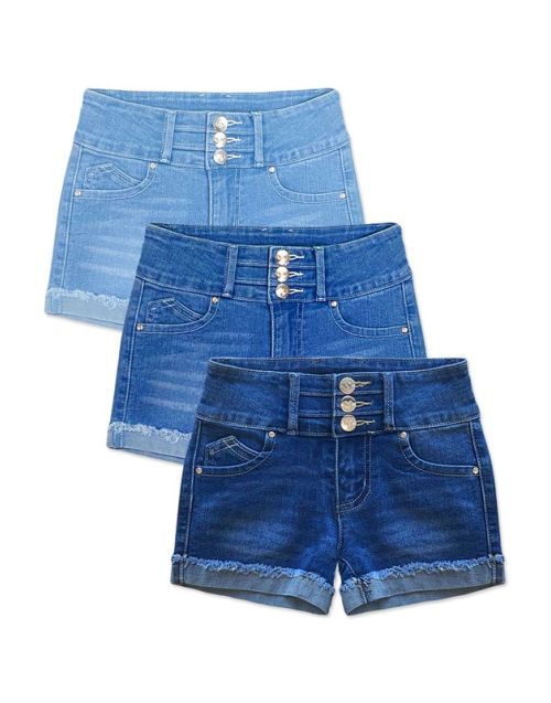 Toddler's Premium Shorts w/ 3 Buttons &  Roll-Up Fray