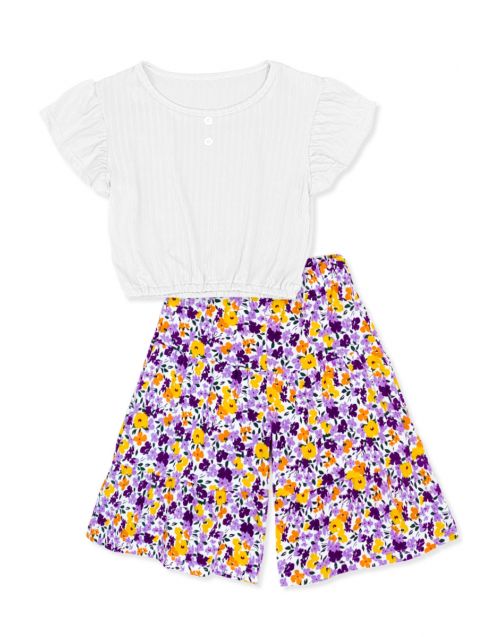 Toddler's 2 pc Gaucho Flare Floral Pant Set