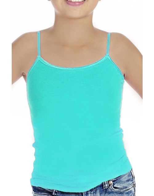 Girl's Solid Cami Tank Soft Cotton Lycra w/ Adjustable Straps (12/pk) Avail. 13 Colors