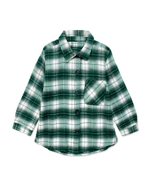 Toddler's Plaid Flannel Shirt w/ One Pocket (5/pk)