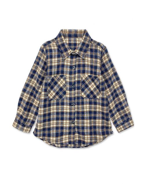 Toddler's Plaid Flannel Shirt w/ Double Pocket (5/pk)